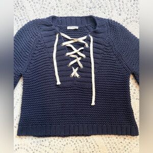 Ulla Johnson Marland Cotton Lace Up Sweater
